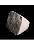 Bague Nacre Bakélite Acier Taille 53