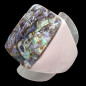 Bague Nacre Bakélite Acier Taille 53