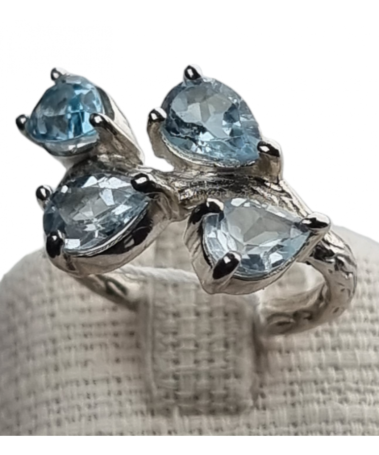 Bague Topaze bleue argent 925