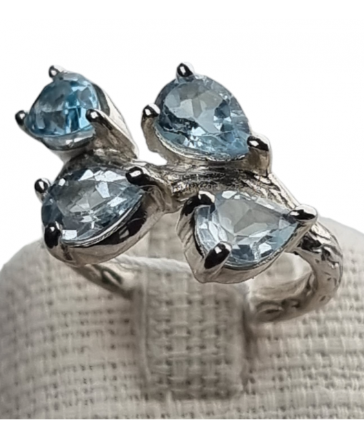 Bague Topaze bleue argent 925