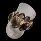Bague Quartz fumé Nikki Bronze plaque or Taille 58