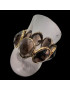 Bague Quartz fumé Niiki PARIS Bronze plaque or Taille 58