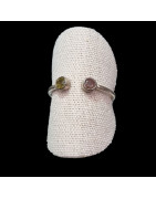Bague Tourmaline verte et rose argent 925