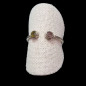 Bague Tourmaline verte et rose argent 925