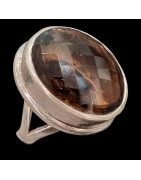 Bague Quartz fumé 925 Argent 925 Taille 55