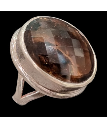 Bague Quartz fumé 925...