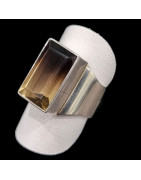 Bague Quartz fumé Argent 925 Taille 63