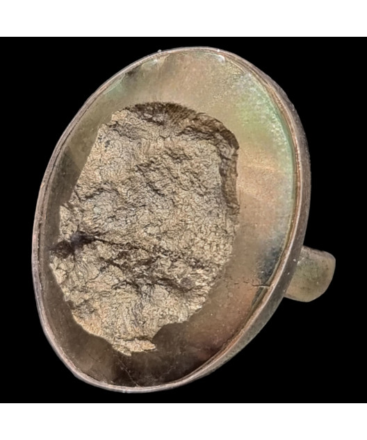 Bague Pyrite brute Argent 925 Taille 57+
