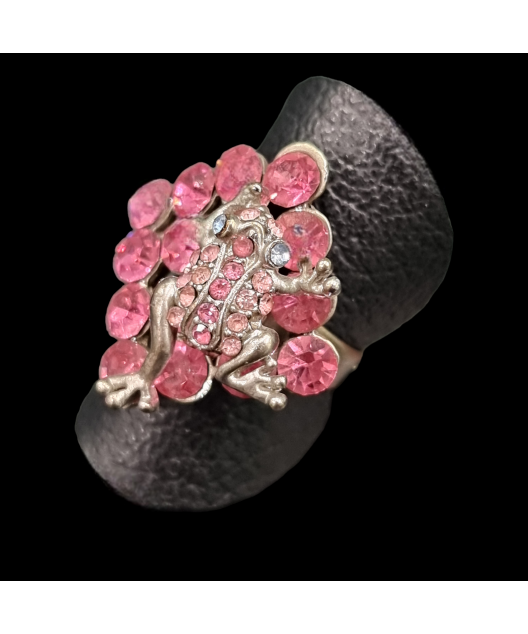 Bague Acier Zirconium grenouille Taille 54+