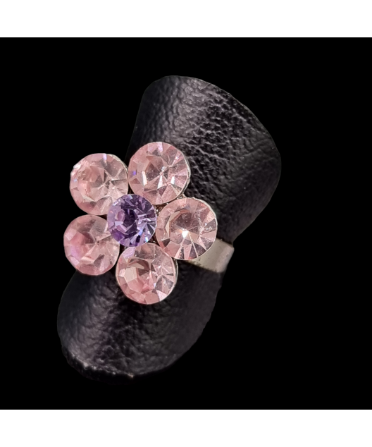 Bague Acier Zirconium Fleur Taille 55+