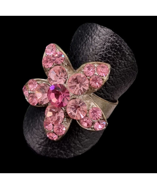 Bague Acier Zirconium Fleur Taille 62+