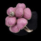 Bague Bakélite rose Métal rhodié