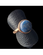 Bague Lapis-lazuli Acier inox doré Taille 54