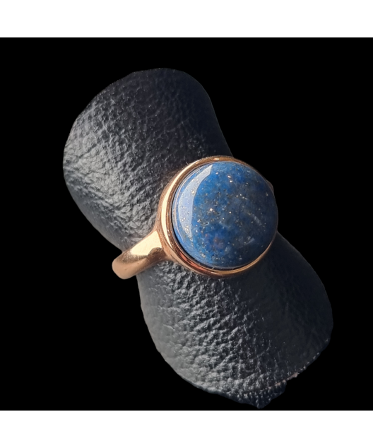 Bague Lapis-lazuli Acier inox doré Taille 54