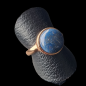 Bague Lapis-lazuli Acier inox doré Taille 54