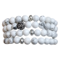 Bracelet Howlite avec breloques pierres rondes 8mm