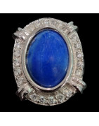 Bague Lapis-lazuli & Zirconium Argent 925 Taille 49+