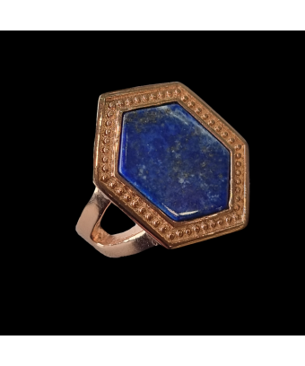 Bague Lapis-lazuli plaqué or Taille 57
