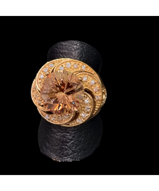 Bague Zirconium Bronze plaqué or Taille 56