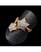 Bague Swarovski Etoiles Bronze plaqué or Taille 58