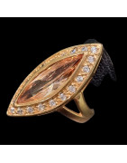 Bague Zirconium Bronze plaqué or Taille 55