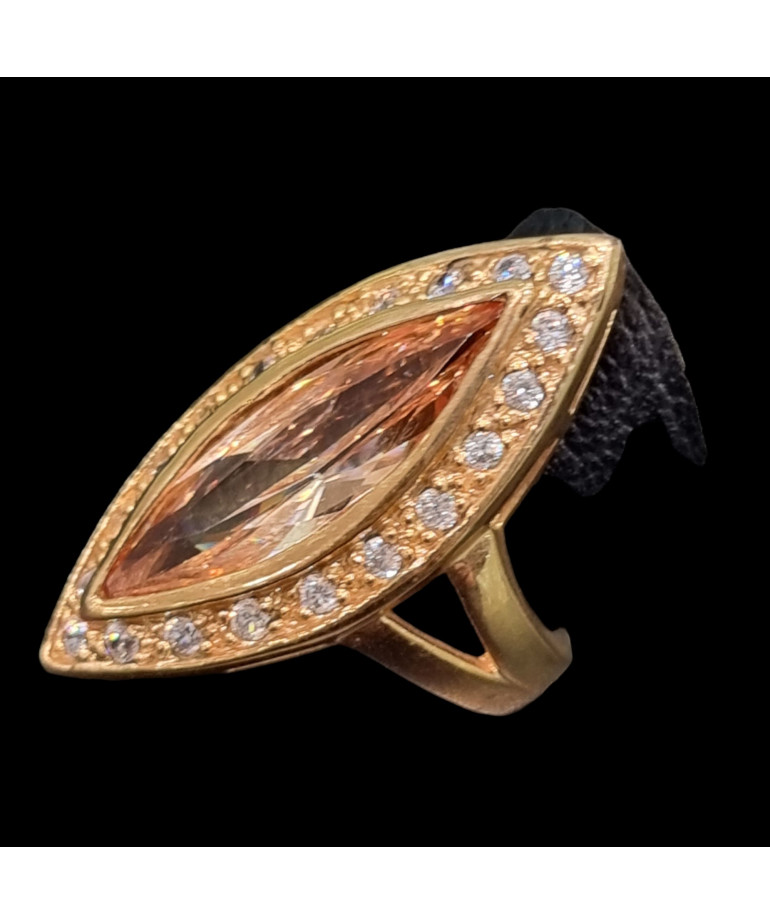 Bague Zirconium Bronze plaqué or Taille 55