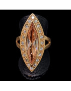 Bague Zirconium Bronze plaqué or Taille 55