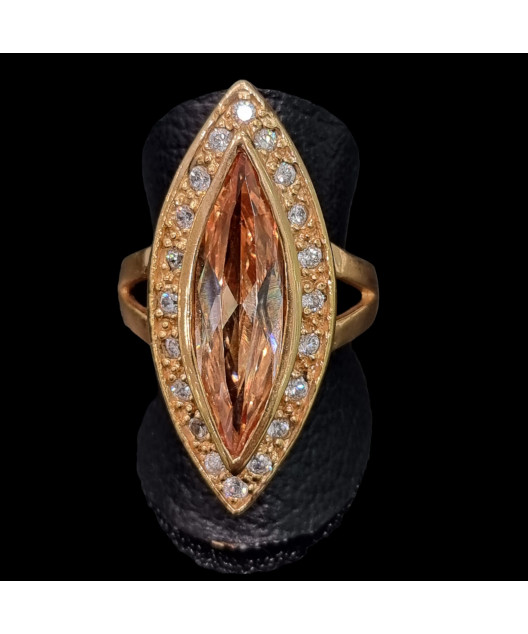 Bague Zirconium Bronze plaqué or Taille 55