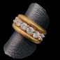 Bague Anneau Zirconium Bronze plaqué or Taille 55