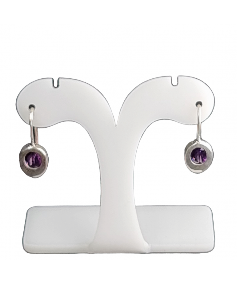 Boucles Améthyste sertie Argent 925