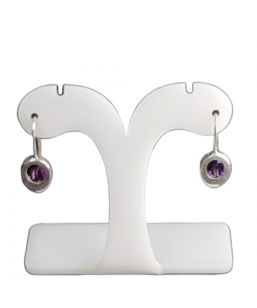 Boucles Améthyste sertie Argent 925