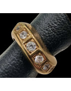 Bague Anneau Zirconium Bronze plaqué or Taille 52