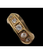 Bague Anneau Zirconium Bronze plaqué or Taille 52