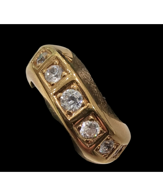 Bague Anneau Zirconium Bronze plaqué or Taille 52