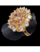 Bague Zirconium Bronze plaqué or Taille 58