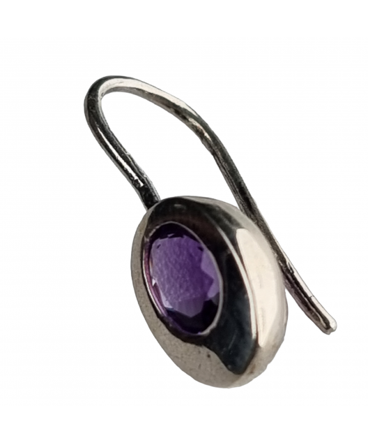 Boucles Améthyste sertie Argent 925