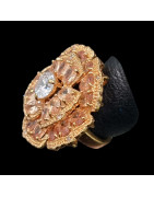 Bague Zirconium Bronze plaqué or Taille 56
