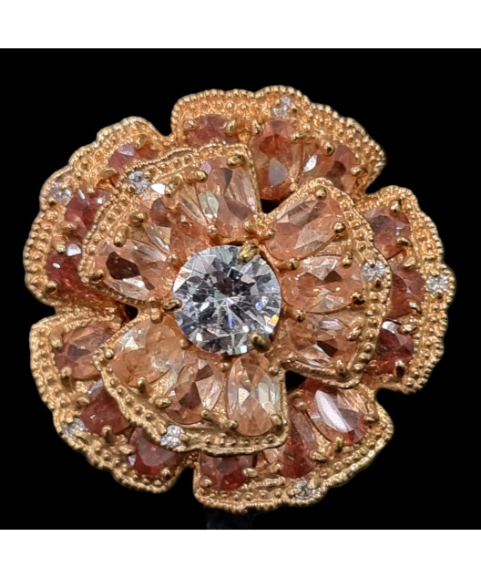 Bague Zirconium Bronze plaqué or Taille 56