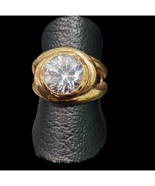 Bague Zirconium Bronze plaqué or Taille 53