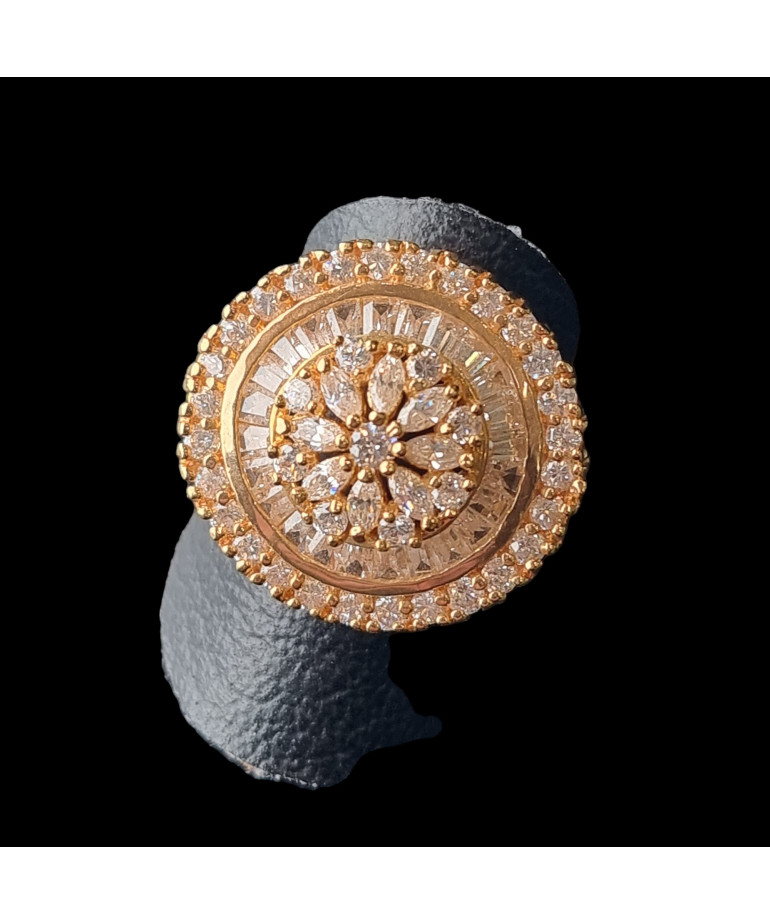 Bague Zirconium Bronze plaqué or Taille 55