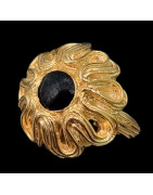 Bague Onyx Bronze plaqué or Taille 47