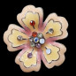 Bague Bakélite & Zirconium Fantaisie Fleur Taille 54+