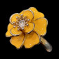 Bague Bakélite & Zirconium Fantaisie Fleur Taille 54+