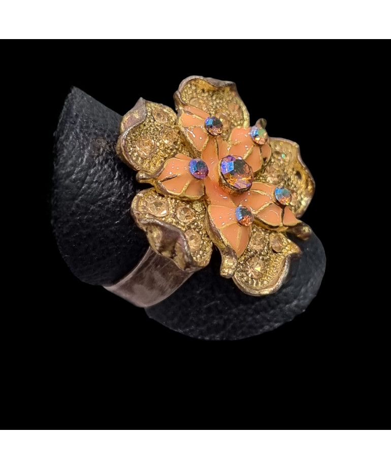 Bague Zirconium Fantaisie Fleur Taille 54+