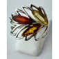 Bague Ambre baltique Feuille Argent 925 Taille 54