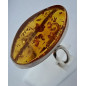 Bague Ambre baltique Argent 925 Taille 60+