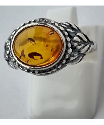 Bague Ambre baltique Argent...