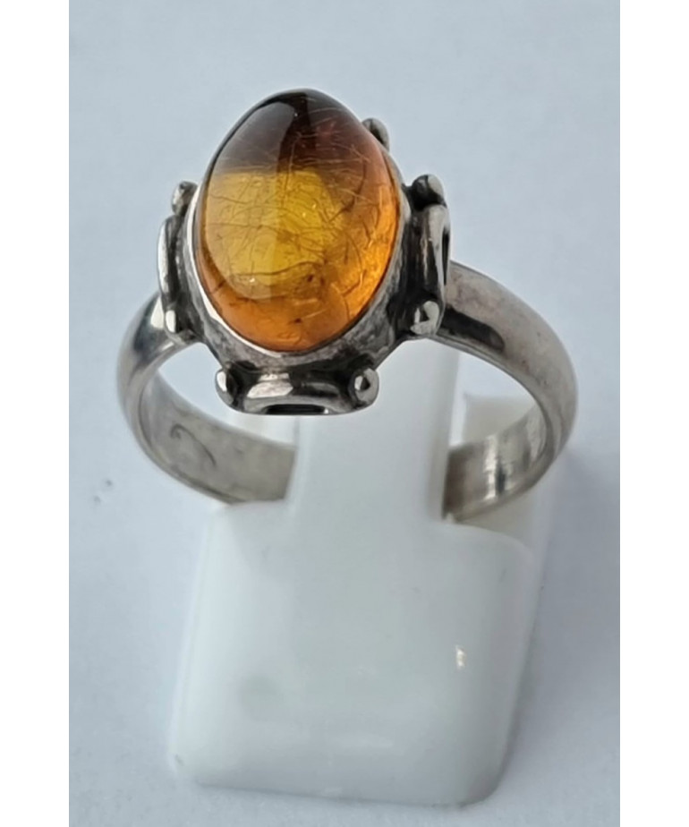 Bague Ambre baltique Argent 925 Taille 58