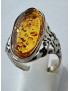 Bague Ambre baltique Argent 925 Taille 60