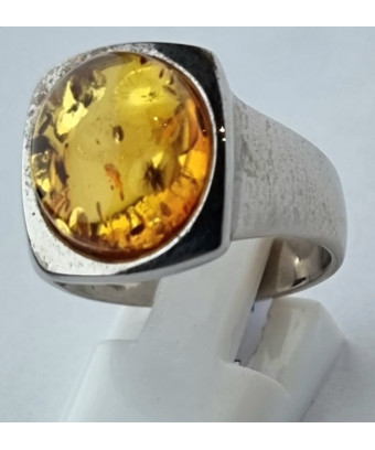 Bague Ambre baltique Argent...